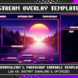 Twitch overlay TEMPLATE, Stream overlay for twitch template, Webcam border, Tiwtch overlay