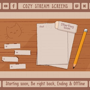 Animated Cozy Stream Screens | Cozy Overla | set up overlay | Vtuber overlay | Twitch animated screens