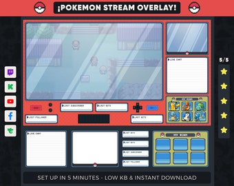 PIXEL ART Pokemon Stream Overlay / Super Position Linda / Twitch Super Position / Kamera-Webbordüren / Übertragungs-Design