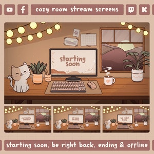 Animated Cozy Stream Screens | Cozy Overlay Stream scenes, Lofi Overlay | Cute Twitch Overlay | Twitch animated screens
