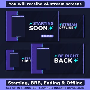 Cute and cozy Stream Screens, Twitch screens, minimalist overlay, cute screens