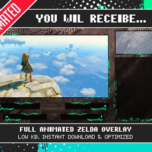 Zelda Tears of the kingdom Overlay Twitch | Animated Overlay | BOTW Overlay