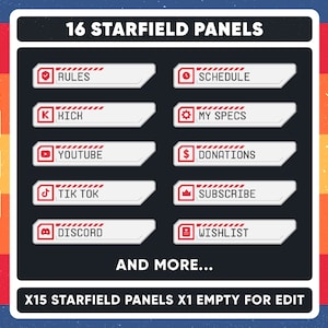 STARFIELD TWITCH PANELS, Space Panels, Tech Panels, futuristische Panels