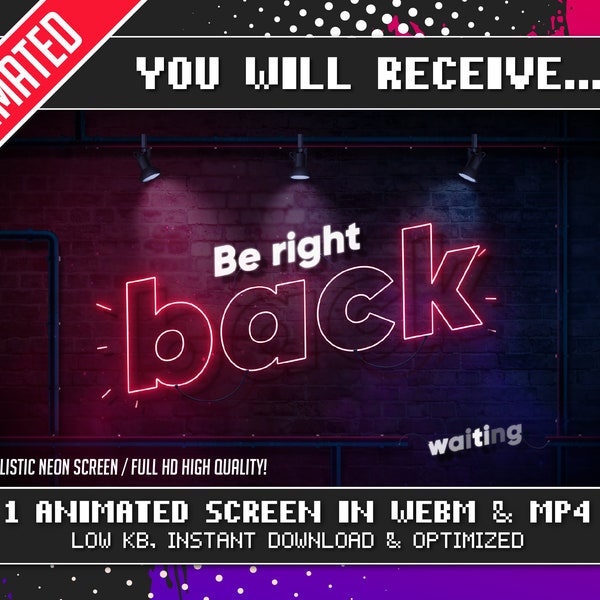 Be Right Back Animated Screen - Etsy