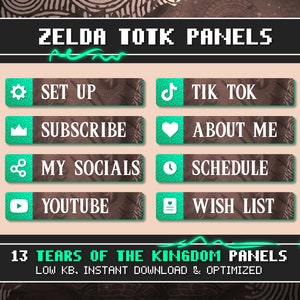 Zelda Tears of the kingdom Twitch panels | Zelda overlay