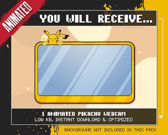 Stream Overlay Pack Webcam Animada Para Twitch Pokemon Pikachu