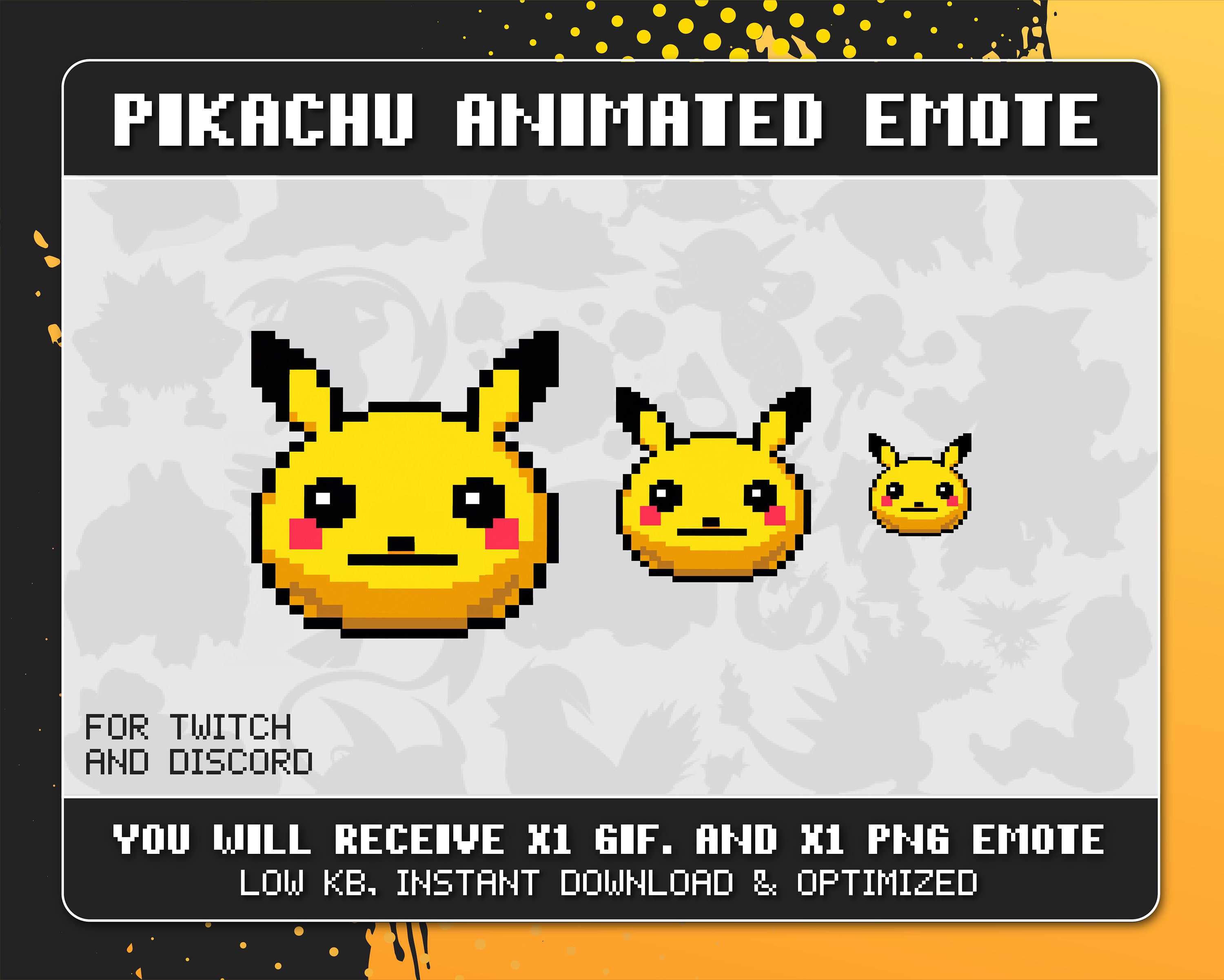 Animated Cute Pokemon Emote for Twitch and Discord Pikachu Emote ...