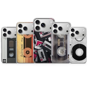 Custodia per telefono con musicassetta retrò per iPhone 17e, Samsung S26 A57 A37, Pixel, custodia per amanti della musica mixtape vintage, custodia protettiva in gel TPU trasparente