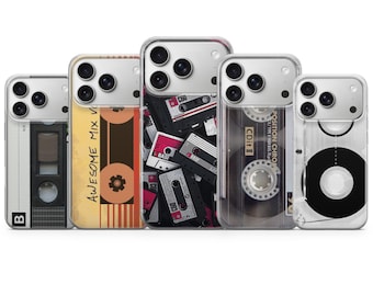 Retro Cassette Tape Phone Case, Vintage Mixtape Music Lover Cover for iPhone 17e 16 Pro 15 14, Samsung S26 A57 A37, Pixel 10a