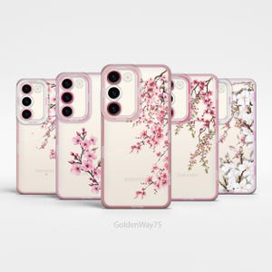 Custodia trasparente per telefono Petali Rosa Sakura per Samsung S24 Fe S25 Plus S23 Ultra A36 A15 A56 A55, iPhone 15 Pro 16 Pro Max 14 Plus 12 13 Mini