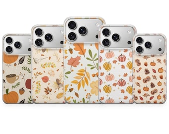 Cozy Autumn Pumpkin Leaves Phone Case for iPhone 17 Air 16 15 18 Pro Max 14, Samsung S26 Fe S25 Edge S24 A36 A26 A17 A37 A57 A56, Pixel 11