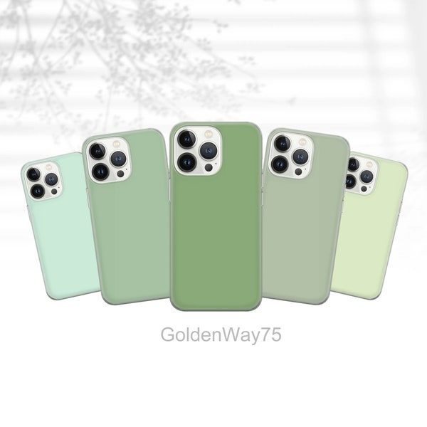 Plain Color Phone Case Green Beauty Cover for iPhone 15 Pro Max 14 13 12 11 8 SE XR, Samsung S24 Ultra S23 Fe S22 A25 A15 A14 A53 A54, Pixel