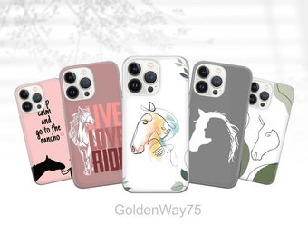 Horse Lover Phone Case Equestrian Cover for iPhone 15 Pro Max 14 13 12 11 8 SE XR XS Samsung S24 Ultra S23 Fe S22 A25 A15 A14 A53 A54, Pixel