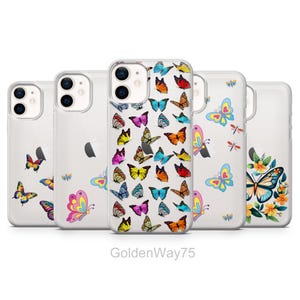 Personalized Clear Butterfly Phone Case for iPhone 17 Air 16 15 Pro Max 14 Plus 13 SE, Samsung S25 Edge S24 Fe A36 A26 A16 A15 A56, Pixel 10