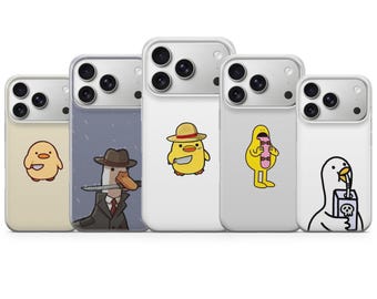 Angry Kawaii Duck Knife Phone Case for iPhone 17e 16 15 Pro Max 14 Plus 13, Samsung S26 S25 Edge S24 Fe A36 A26 A17 A37 A57 A56, Pixel 10a