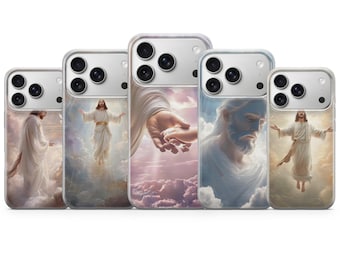 Christian Jesus Phone Case, Matte TPU Gel Religious iPhone 17e 16 Pro Max 15, Samsung Galaxy S26 A57 A37, Google Pixel 10a Cover, Faith Gift