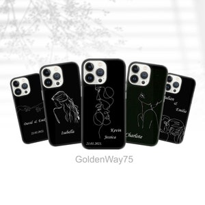 Modern Line Art Phone Case Keepsake Cover for iPhone 15 Pro Max 14 13 12 11 8 SE XR, Samsung S24 Ultra S23 Fe A35 A25 A15 A14 A55 A05, Pixel