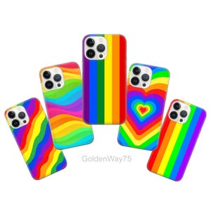 Rainbow LGBTQ Pride Flag Phone Case for iPhone 17e 16 15 Pro Max 14 Plus 13, Samsung S26 S25 Edge S24 Fe A36 A26 A17 A37 A57 A56, Pixel 10