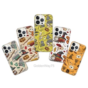 Magician Phone Case Hogwarts Cover for iPhone 16 16e 15 Pro Max 14 Plus 13 12 SE, Samsung S25 Edge S24 Fe S23 A36 A26 A16 A15 A56, Pixel 9A