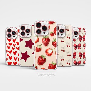 Personalised Red Aesthetic Coquette Phone Case for iPhone 15 16 Pro Max 14 Plus 12 13 Mini Samsung S24 Fe S25 Plus S23 Ultra A36 A15 A56 A55