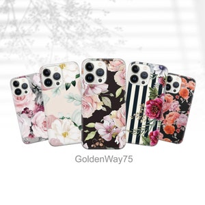 Peony Phone Case Rose Charm Cover for iPhone 15 Pro Max 14 13 12 11 8 SE XR XS, Samsung S24 Ultra S23 Fe S22 A25 A15 A14 A53 A54 A73, Pixel