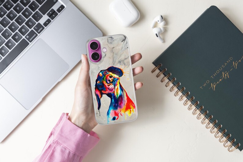Watercolor Dog Painting Phone Case for iPhone 17 Air 16 15 Pro Max 14 Plus 13, Samsung S26 S25 Edge S24 Fe A36 A26 A17 A37 A57 A56, Pixel 10 image 16