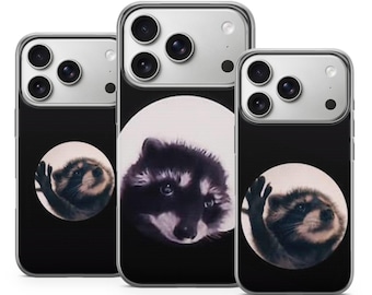 Funny Raccoon Phone Case Trash Panda Cover for iPhone 17 16 15 Pro Max 14 Plus 13, Samsung S26 S25 Edge S24 Fe A36 A17 A37 A57 A56, Pixel 10