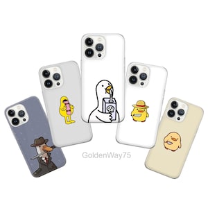 Angry Duck Phone Case Anime Bird Cover for iPhone 16 16e 15 Pro Max 14 Plus 13 SE, Samsung S25 Edge S24 Fe S23 A36 A26 A16 A15 A56, Pixel 9A