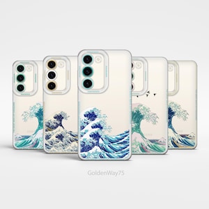 Custodia per telefono personalizzata "Grande onda di Kanagawa" per Samsung S24 S25 Plus S23 Ultra A36 A15 A56 A55, iPhone 15 16 Pro Max 14 Plus 12 13 Mini