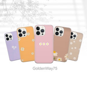 Floral Minimalism Phone Case Soft Colors Cover for iPhone 15 Pro Max 14 13 12 11 8 SE Samsung S24 Ultra S23 Fe S22 A25 A15 A14 A53 A54 Pixel