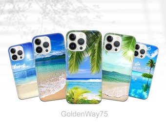 White Sand Phone Case Green Beauty Cover for iPhone 15 Pro Max  14 13 12 11 8 SE, Samsung S24 S23 Fe S22 A25 A15 A14 A13 S21, Pixel 8A 7 6A