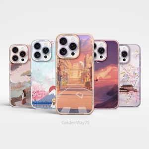 Custodia per telefono personalizzata con pittura giapponese per iPhone 15, 16 Pro Max, 14 Plus, 12, 13 Mini, Samsung S24 Fe, S25 Plus, S23 Ultra, A36, A15, A56, A55