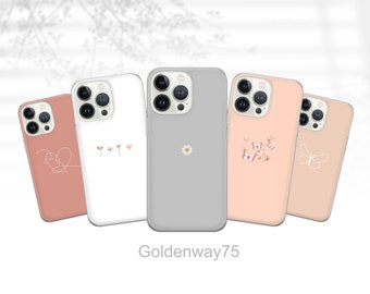 Minimalism Print Phone Case Soft Colors Cover for iPhone 15 Pro Max 14 13 12 11 8 SE Samsung S24 Ultra S23 Fe S22 A25 A15 A14 A53 A54, Pixel