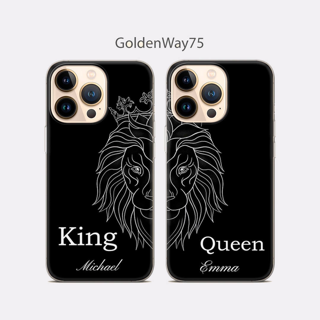 Couple Phone Case King Queen Crown Cover for iPhone 14 Pro Max Etsy
