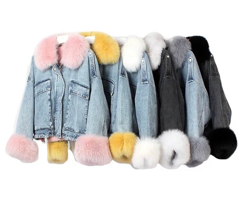 Jean Jacket With Fur - Etsy