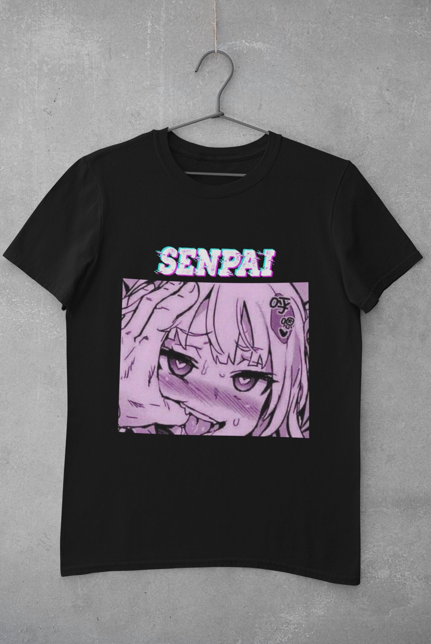 Digitalised Ahegao Face Senpai T-shirt Anime Girl Tee Weeb - Etsy
