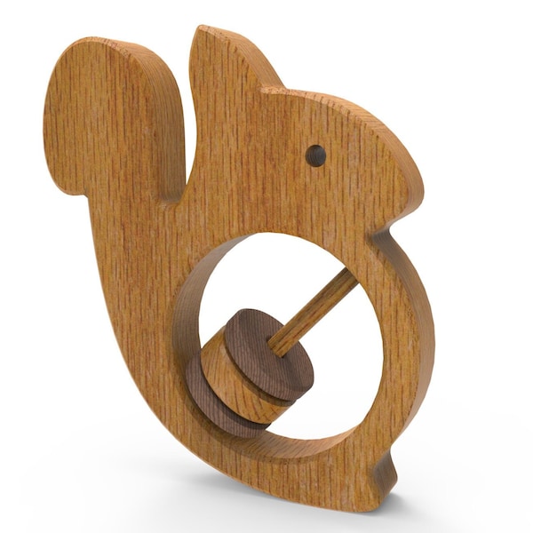 DIY Squirrel Wooden Baby Rattle Toy | Digital Plans