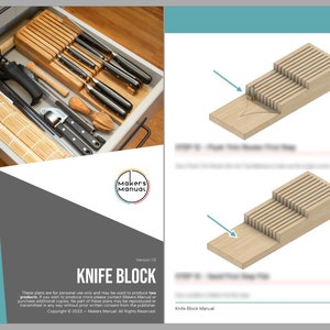 Woodworking Plans to make an in-drawer knife block. Makes a great handmade Christmas present.