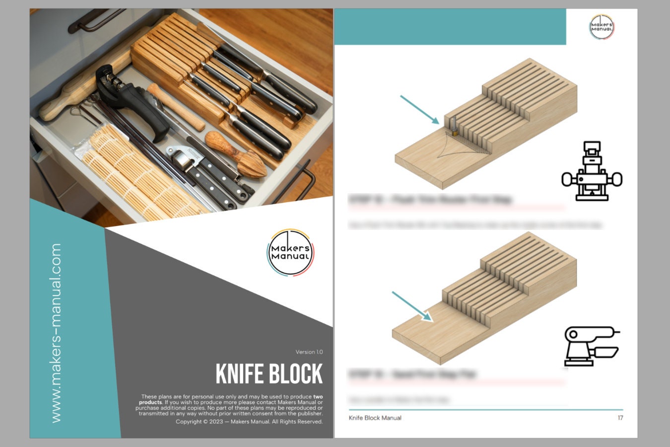 DIY Knife Block In-drawer Organizer | Digital Woodworking Plans - Etsy