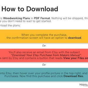 How to Download Digital Files from Etsy. This product is Woodworking Plans for download.