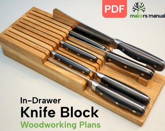 DIY Knife Block In-Drawer Organizer | Digital Woodworking Plans