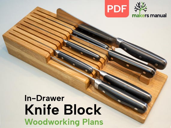 DIY Knife Block In-Drawer Organizer | Digital Woodworking Plans
