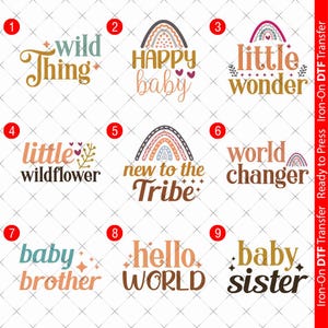 Baby DTF Iron On Heat Transfer: New Tribe, Little Wonder (A4 A5 A6) ready to press for T-shirt 00017