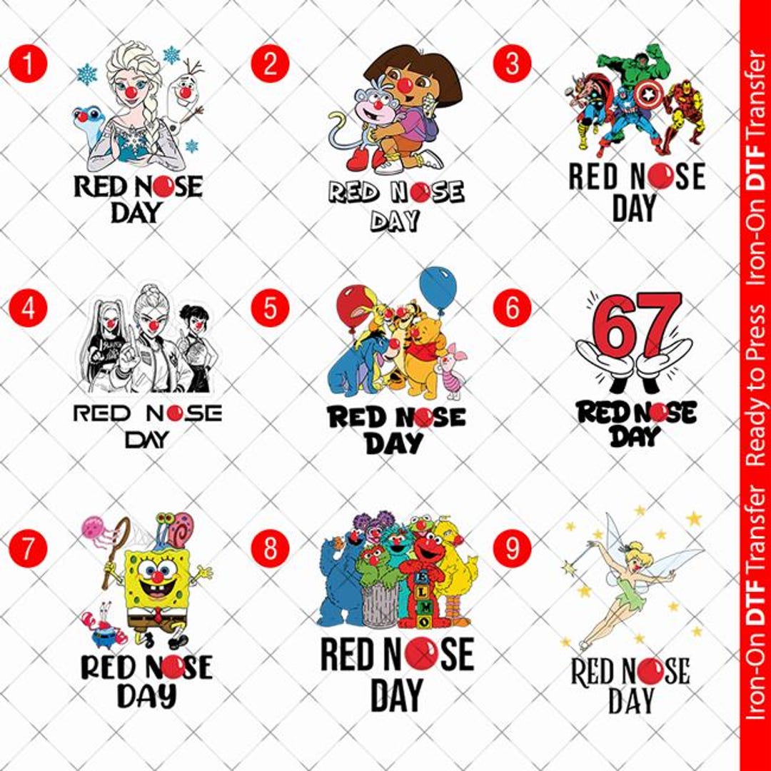 Red Day Prop Red Nose Day DTF Iron-on Transfer: Comic Relief Designs 00185 - Etsy UK