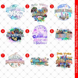 Universal Studios DTF Iron On Transfer: Family Vacation Shirt (A4/A5/A6) Ready to press decal for t-shirt 00065