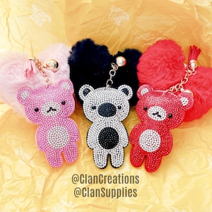 Rhinestone Bear Teddy Keychain