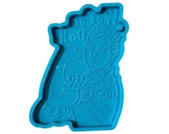 We Can Do It Silicone Mold | Glossy Epoxy Resin | Empowered Woman Keychain | Ref: M43