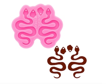 Snake Earring Silicone Mold Shiny Epoxy Resin Jewelry Two Sizes Mould. Ref M23