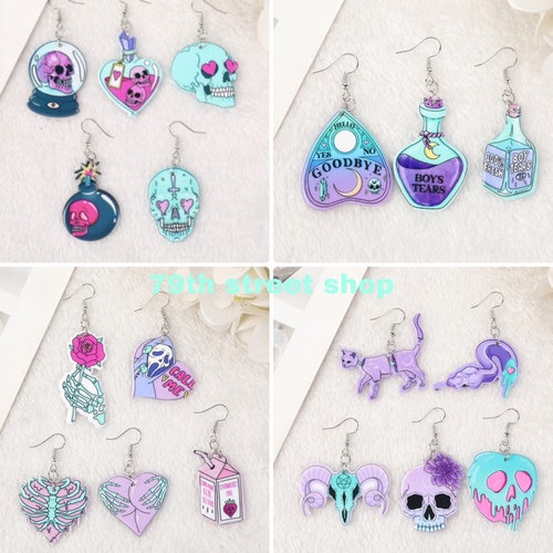 Pastel Goth Earrings Etsy