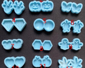 Mini Stud Earrings Silicone Mold: Reindeer, Pumpkin, Butterfly